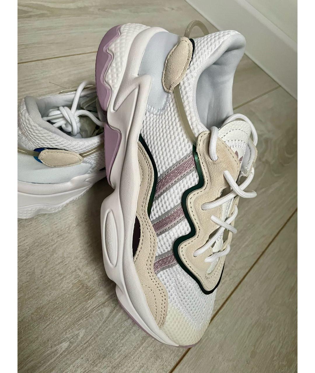 ADIDAS Белые текстильные кроссовки, фото 5