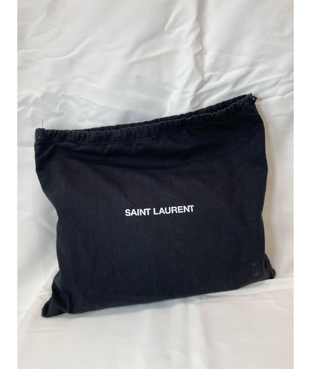 SAINT LAURENT Черная кожаная сумка через плечо, фото 8