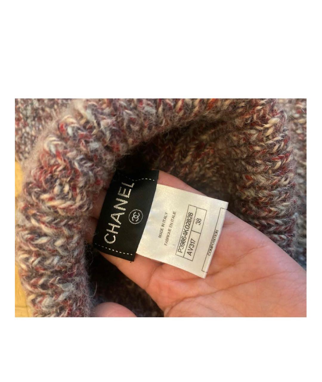 CHANEL PRE-OWNED Бордовый кашемировый джемпер / свитер, фото 6