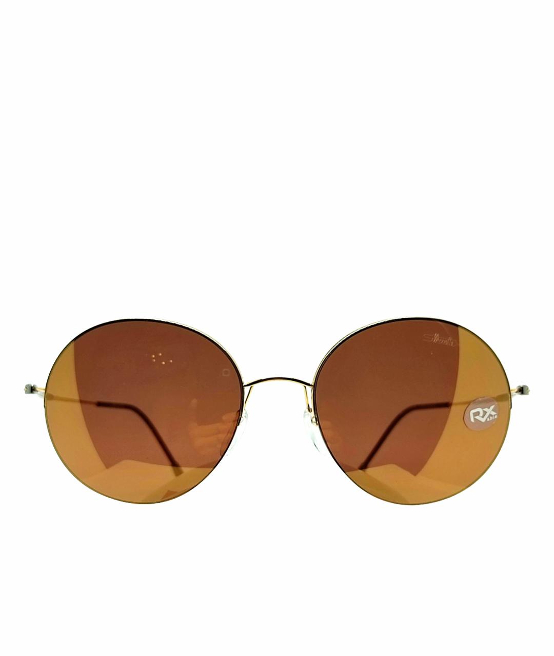 SILHOUETTE Коричневые металлические солнцезащитные очки, фото 1