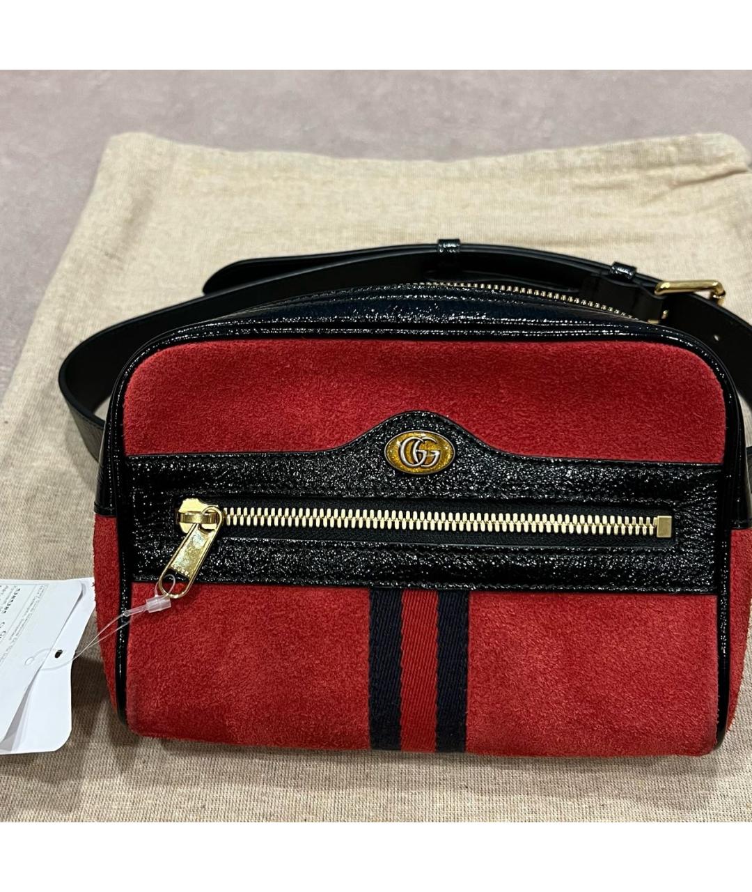 GUCCI Бордовая замшевая поясная сумка, фото 6