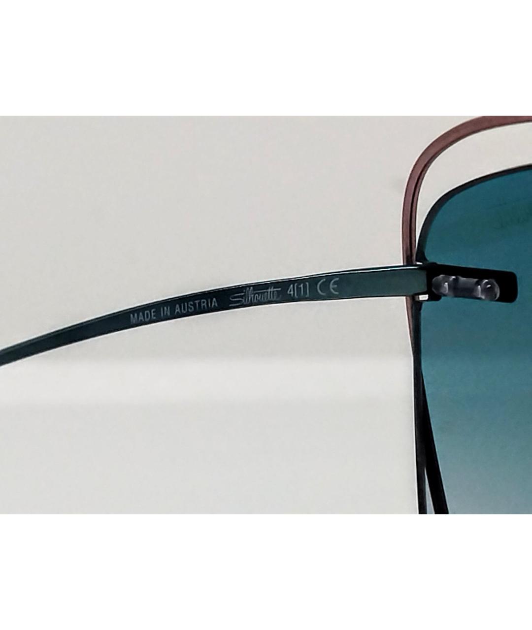 SILHOUETTE Коричневые металлические солнцезащитные очки, фото 3