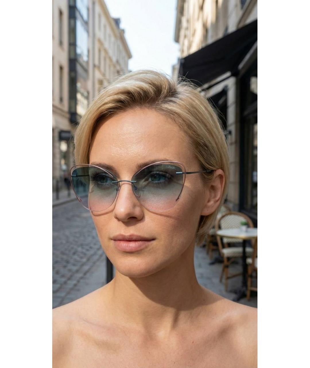 SILHOUETTE Бирюзовые металлические солнцезащитные очки, фото 9