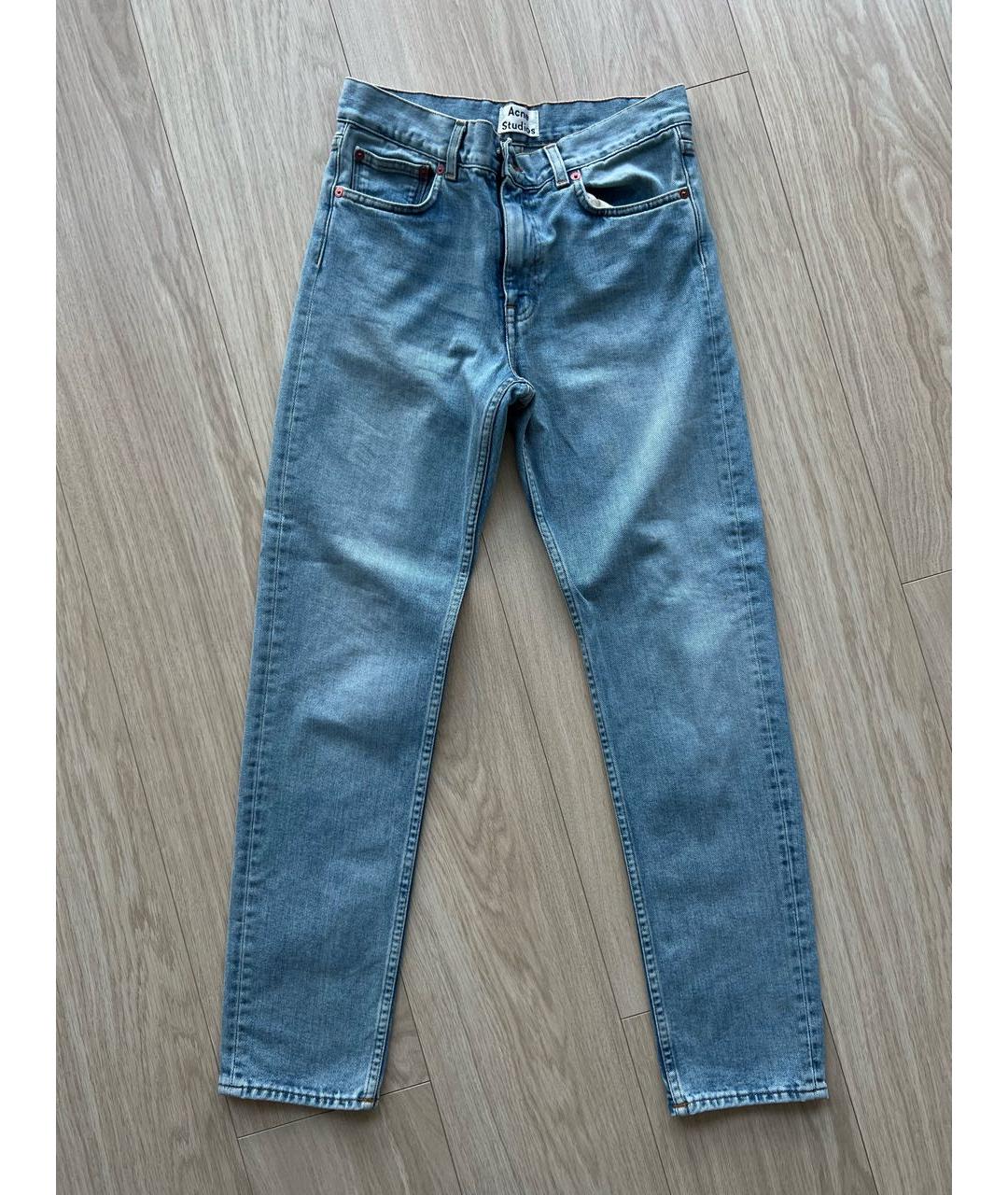 ACNE STUDIOS Голубые хлопковые прямые джинсы, фото 8