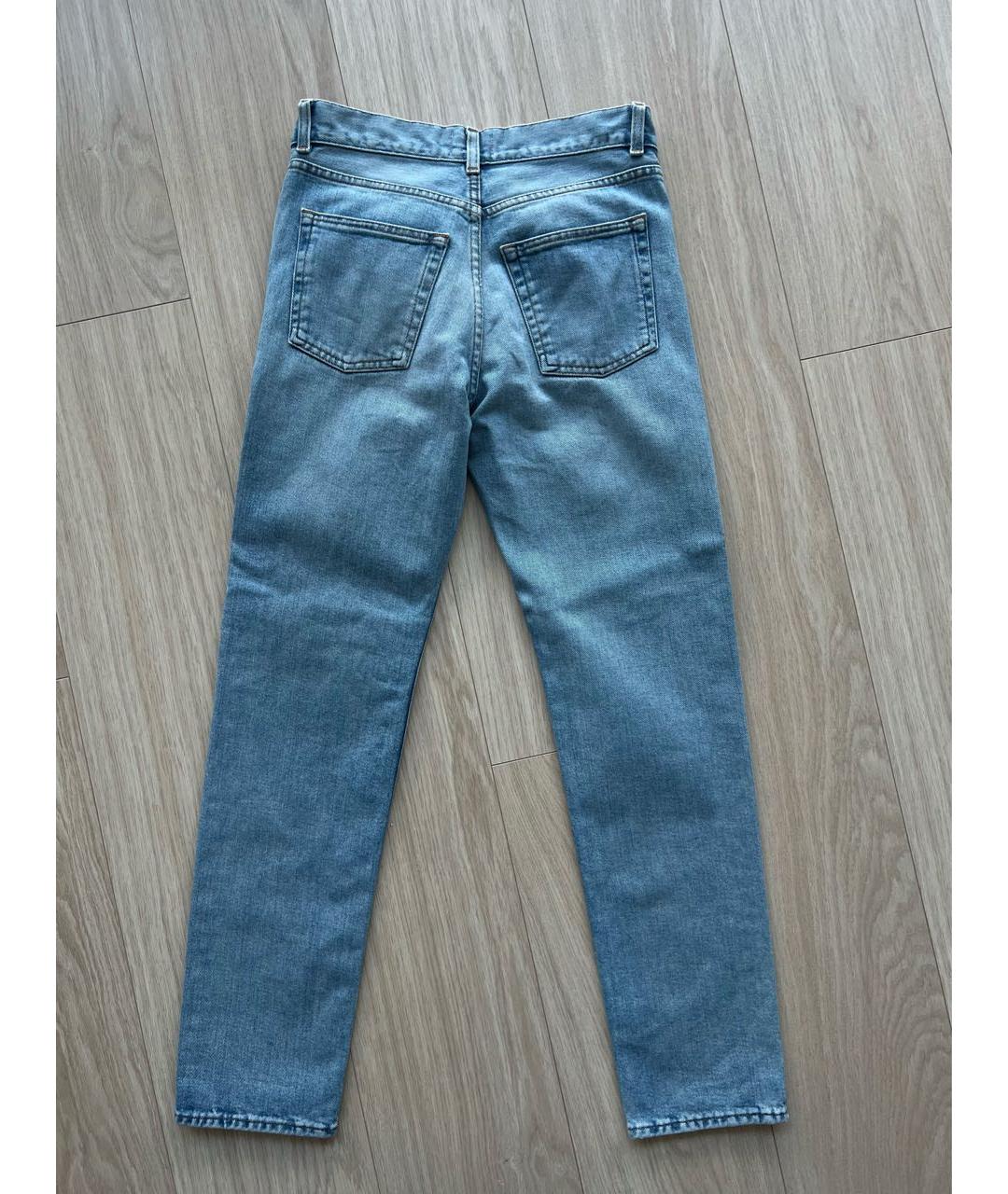 ACNE STUDIOS Голубые хлопковые прямые джинсы, фото 2