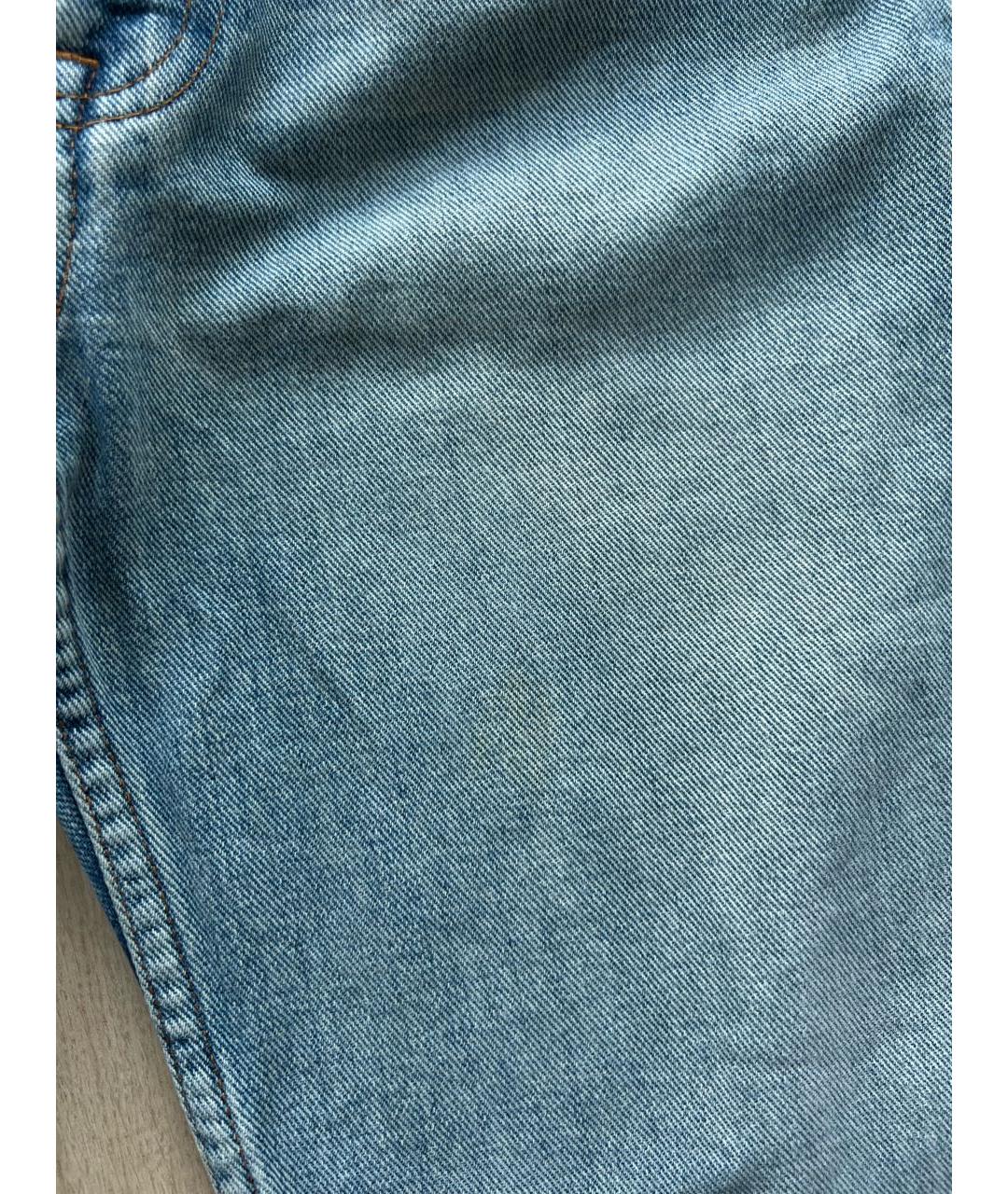 ACNE STUDIOS Голубые хлопковые прямые джинсы, фото 7