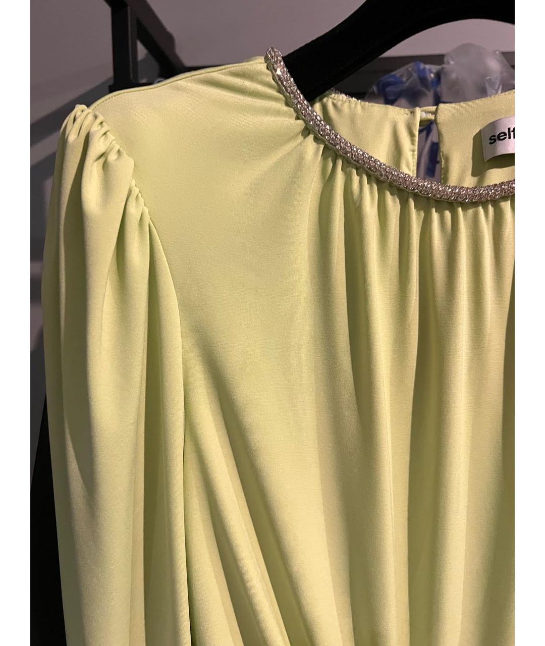 SELF-PORTRAIT Салатовыое вискозное коктейльное платье, фото 4