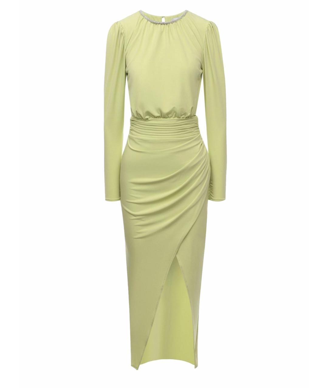 SELF-PORTRAIT Салатовыое вискозное коктейльное платье, фото 1