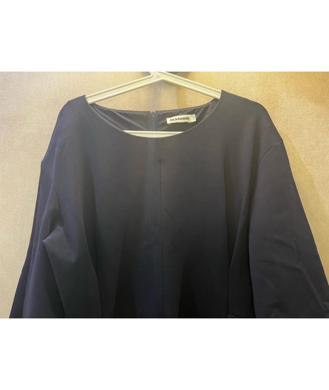 JIL SANDER Темно-синее шерстяное платье, фото 3