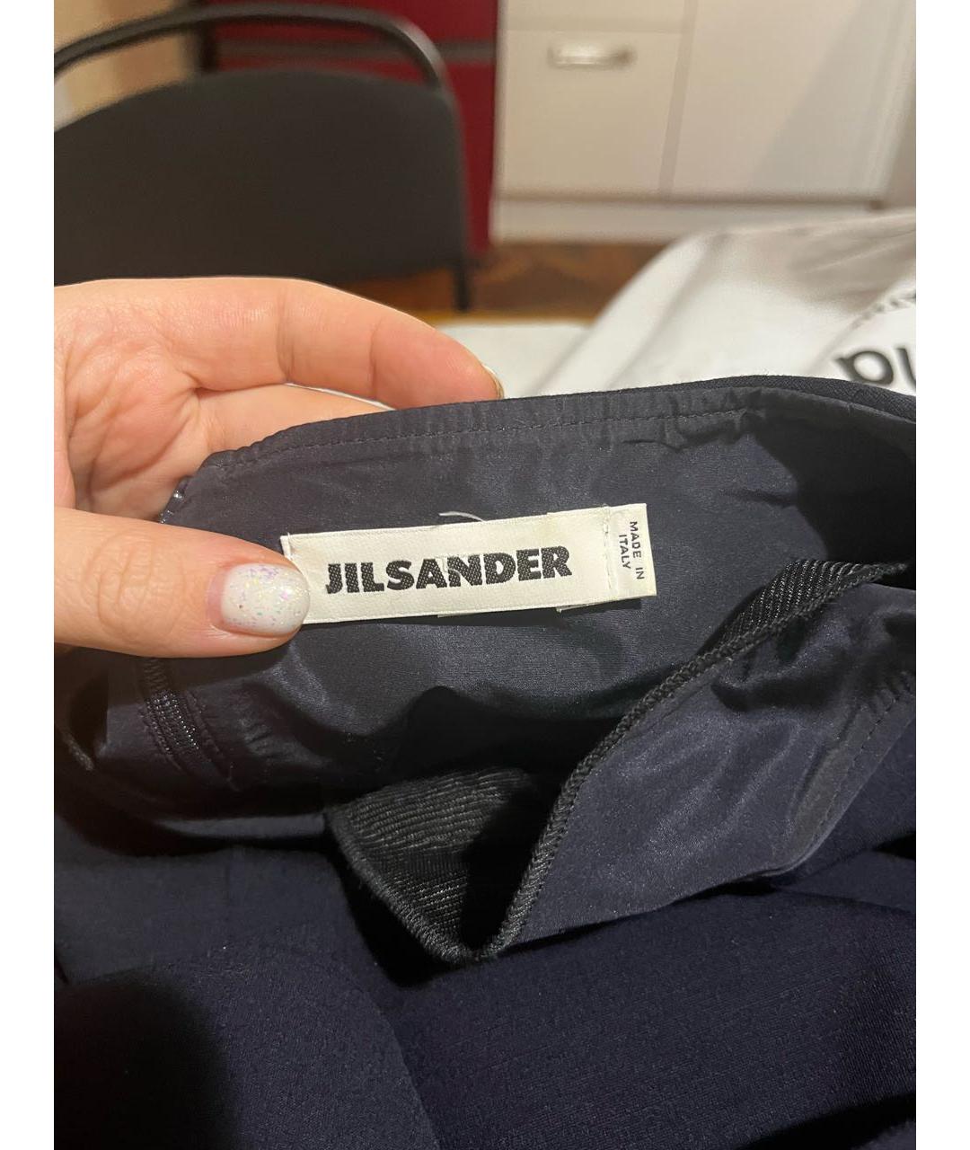 JIL SANDER Темно-синее шерстяное платье, фото 7