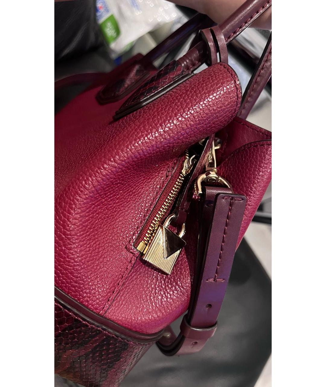 MICHAEL KORS COLLECTION Бордовая кожаная сумка с короткими ручками, фото 5