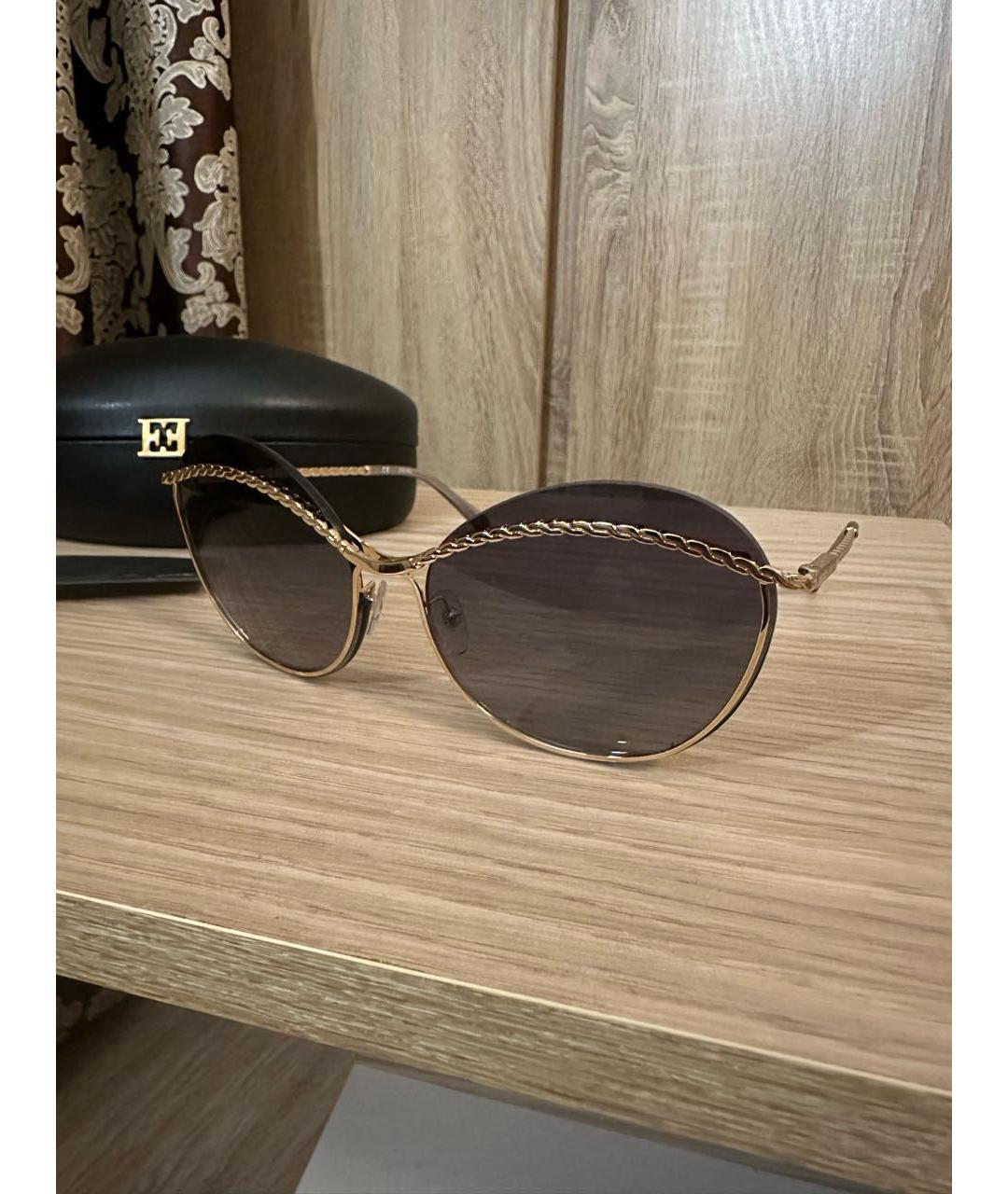 ESCADA Золотые металлические солнцезащитные очки, фото 3