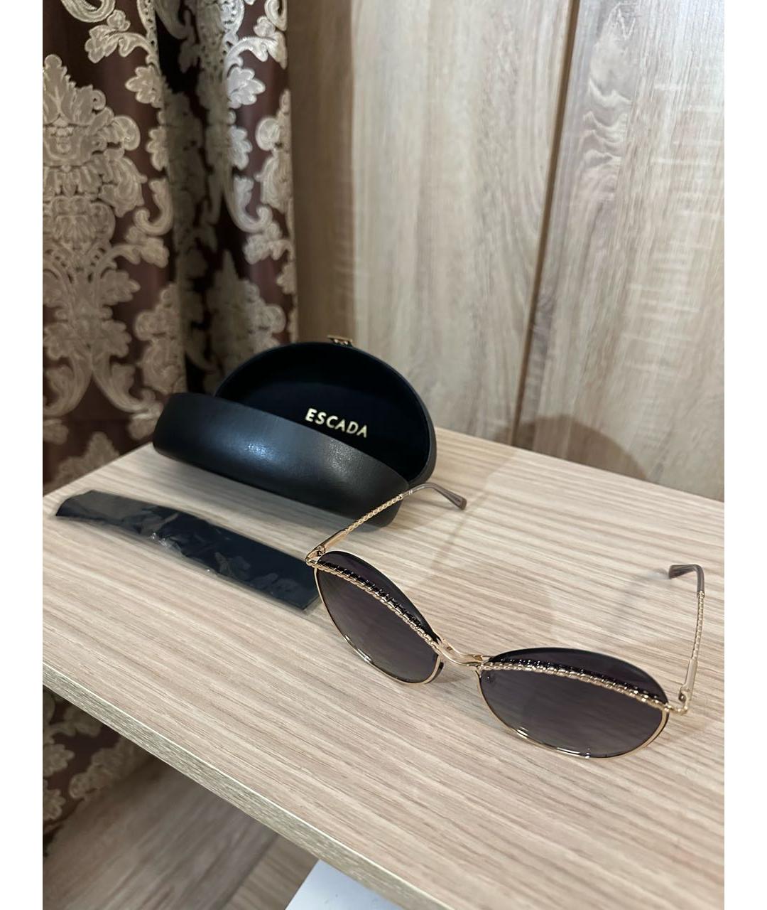 ESCADA Золотые металлические солнцезащитные очки, фото 7
