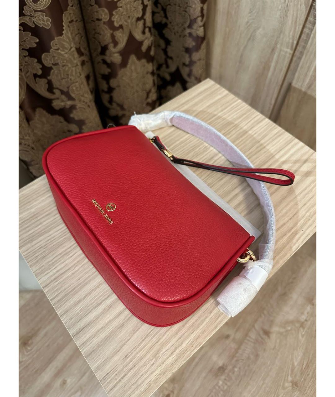 MICHAEL KORS Красная кожаная сумка через плечо, фото 5