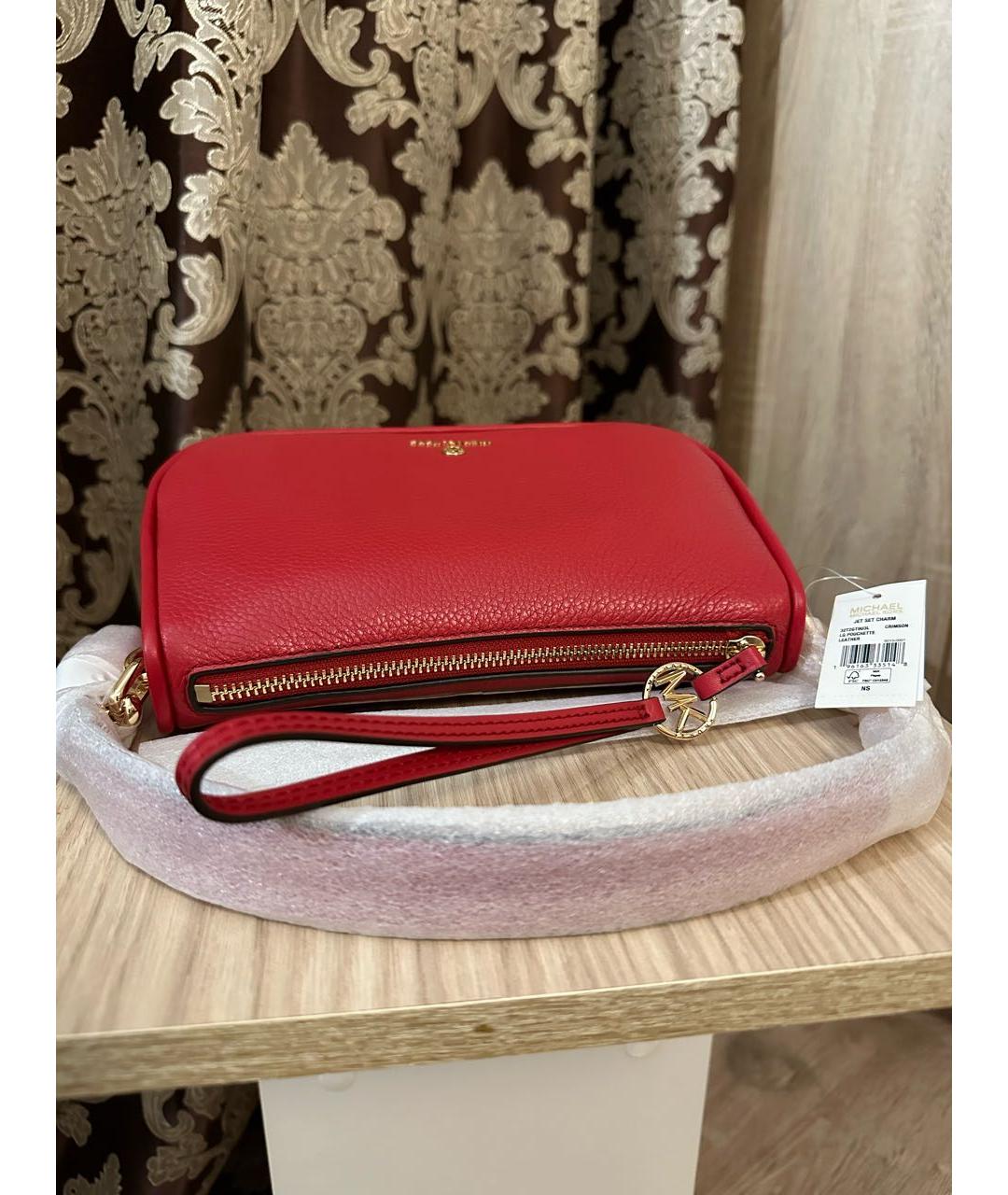 MICHAEL KORS Красная кожаная сумка через плечо, фото 4