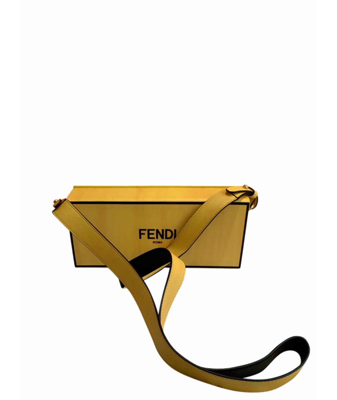 FENDI Желтая кожаная сумка через плечо, фото 1