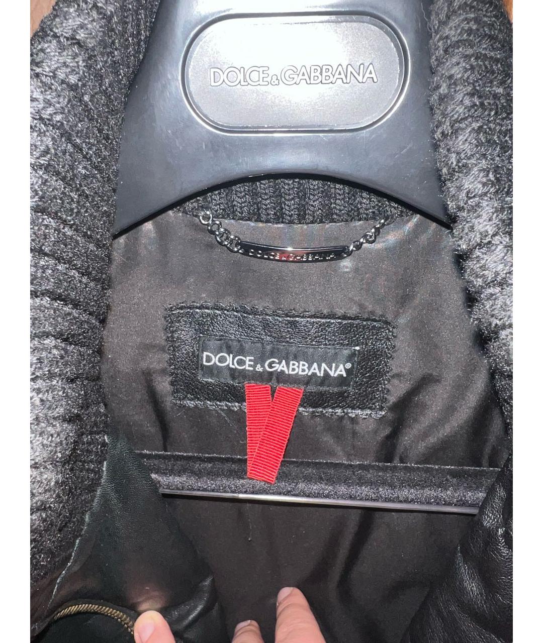 DOLCE&GABBANA Черная кожаная куртка, фото 3