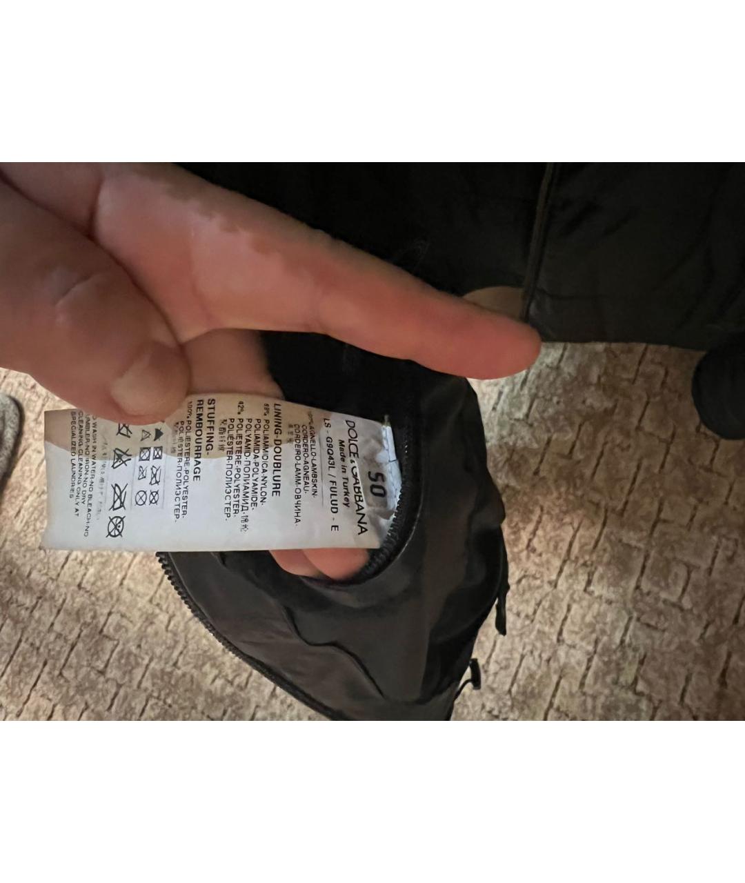 DOLCE&GABBANA Черная кожаная куртка, фото 4