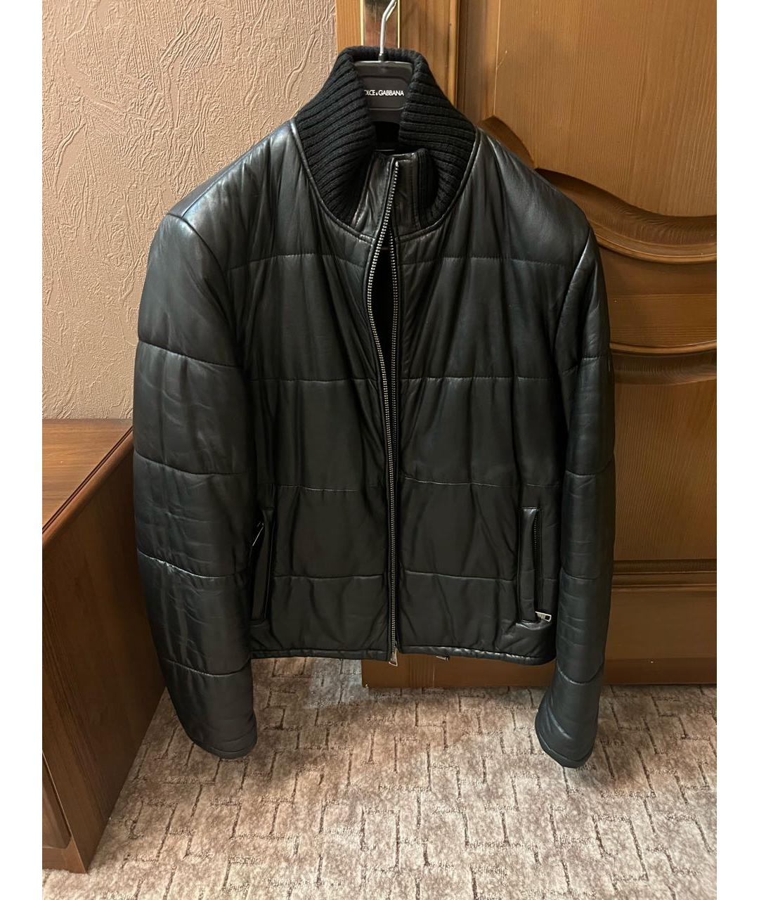 DOLCE&GABBANA Черная кожаная куртка, фото 5