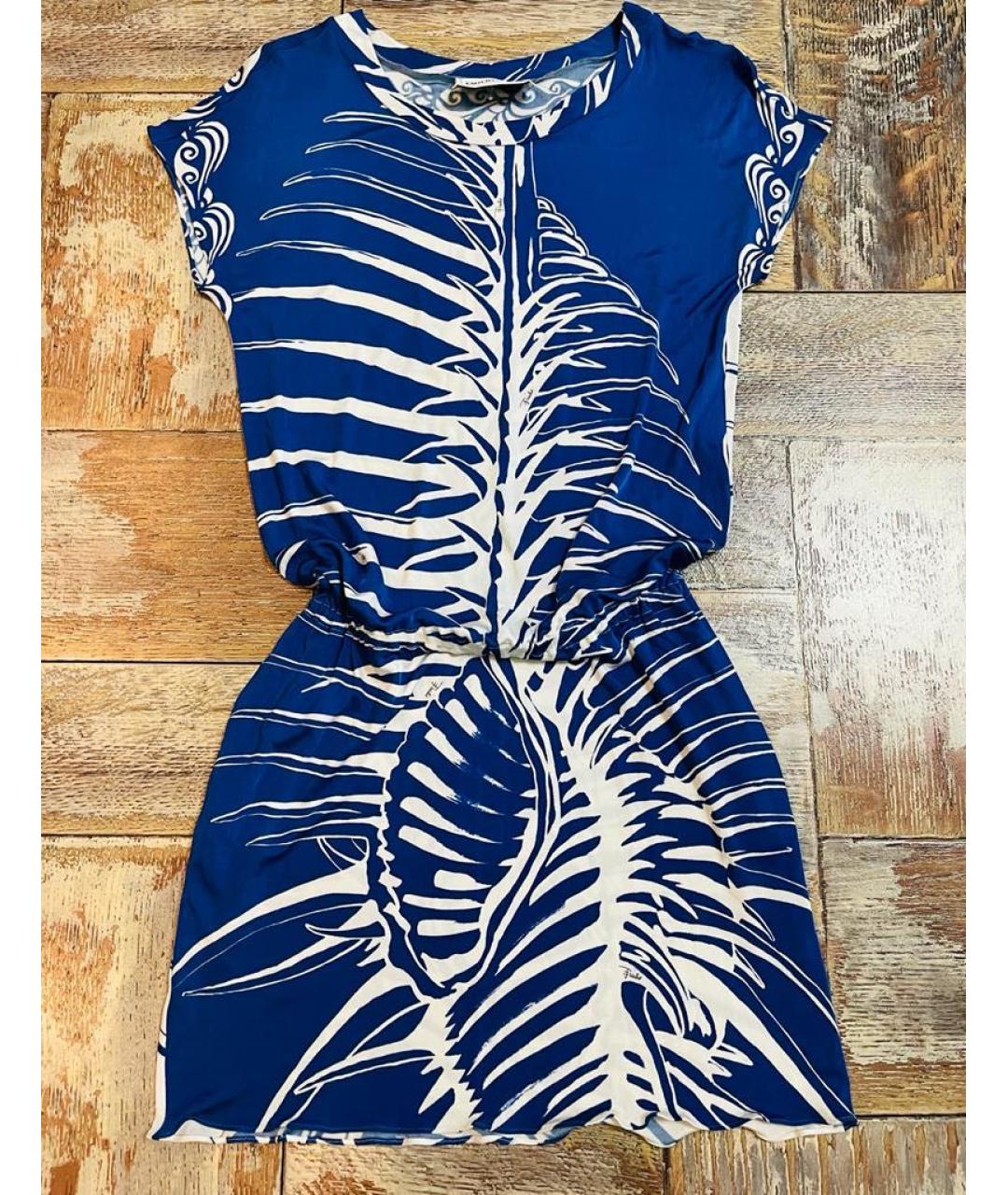 EMILIO PUCCI Синее вискозное повседневное платье, фото 5