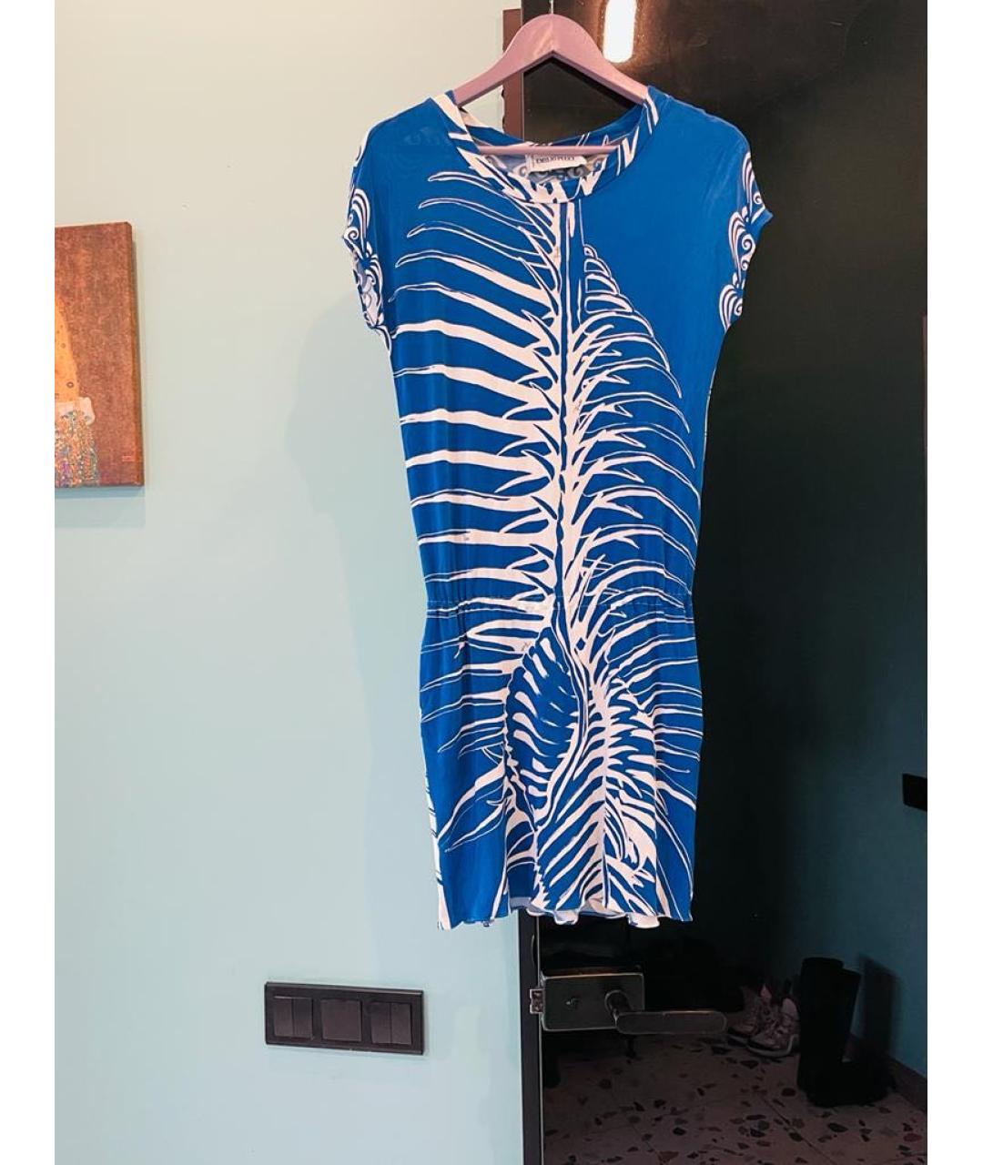 EMILIO PUCCI Синее вискозное повседневное платье, фото 2