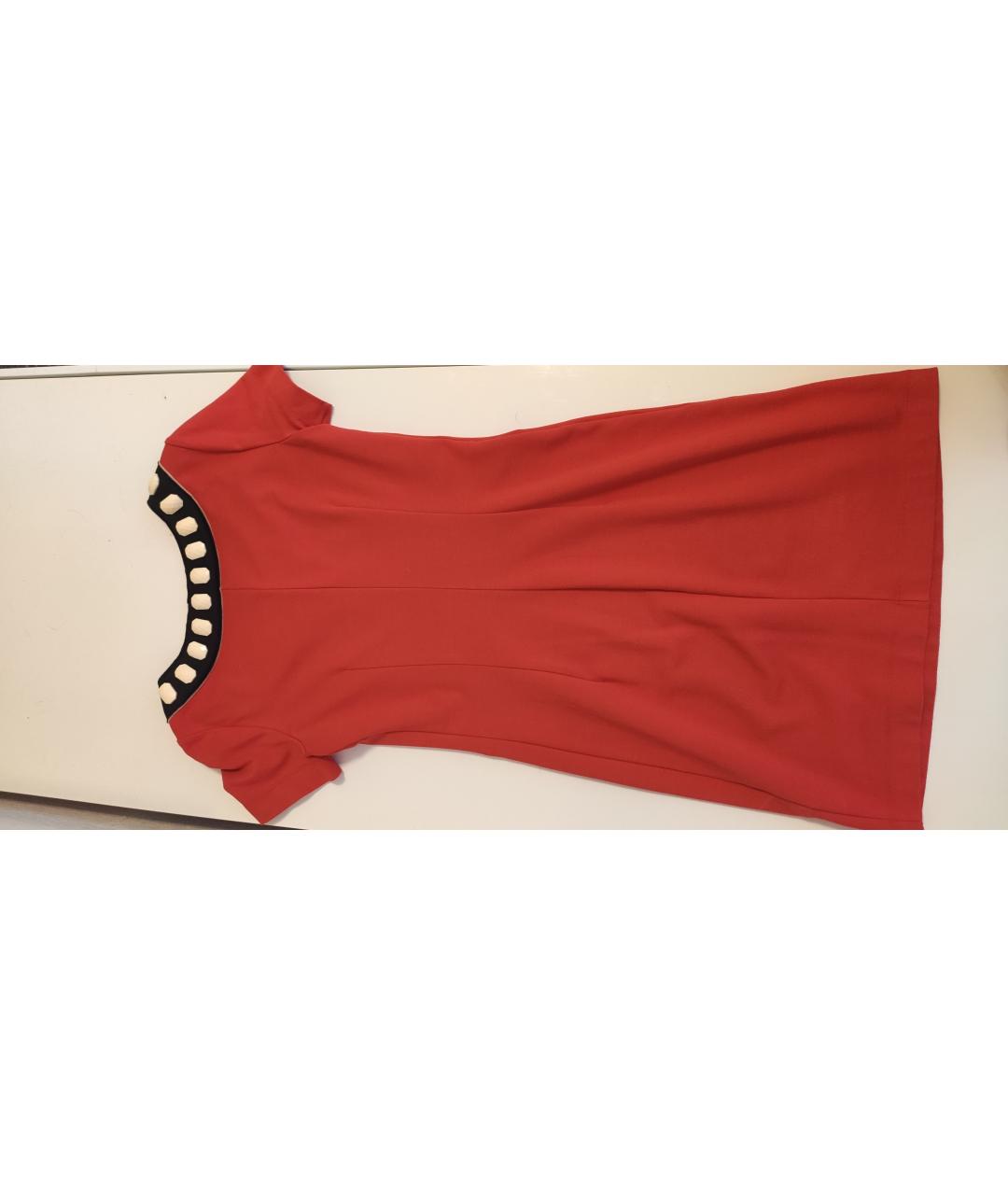 LOVE MOSCHINO Красное вискозное повседневное платье, фото 2
