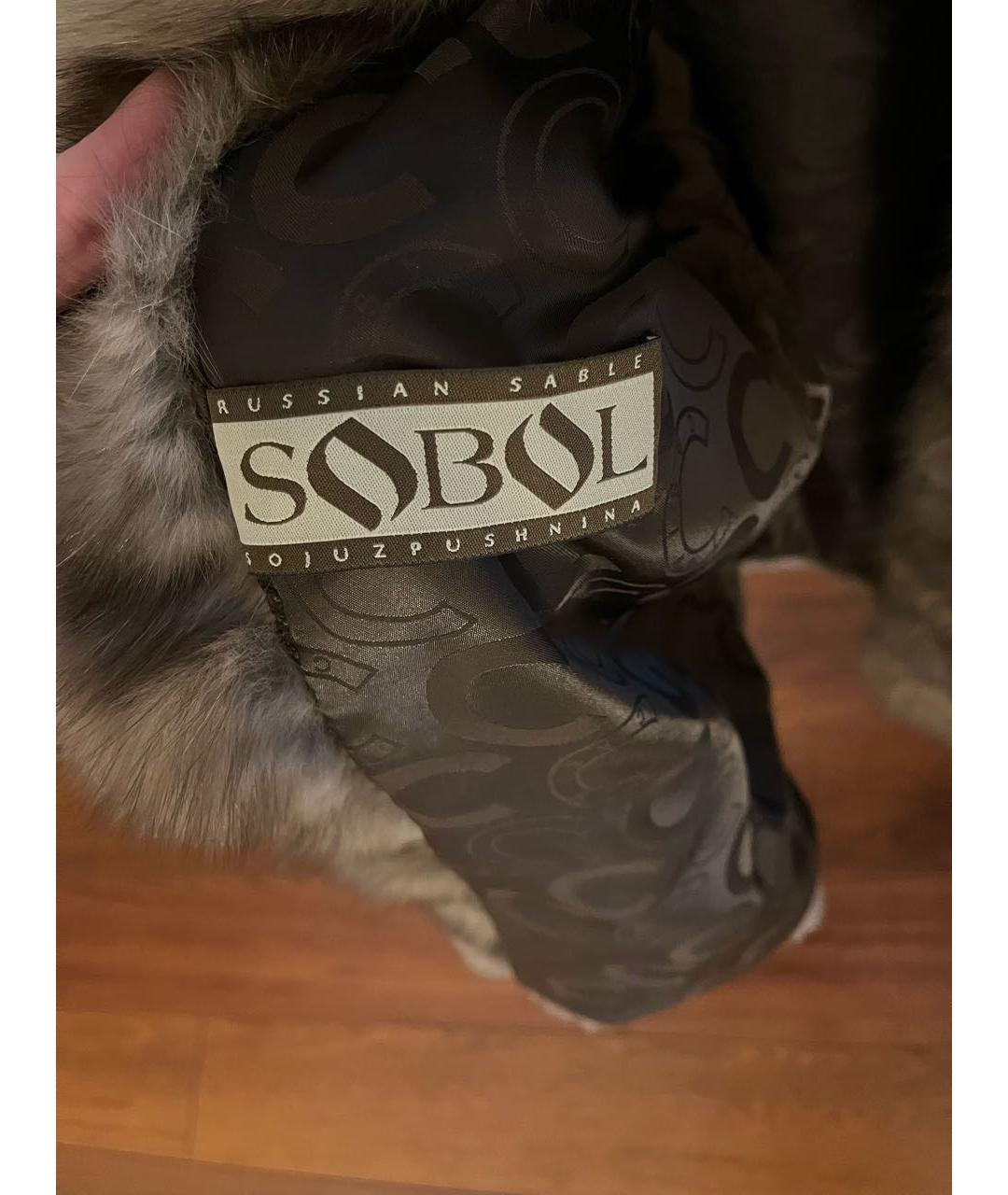 SOBOL Коричневая меховая шуба, фото 4