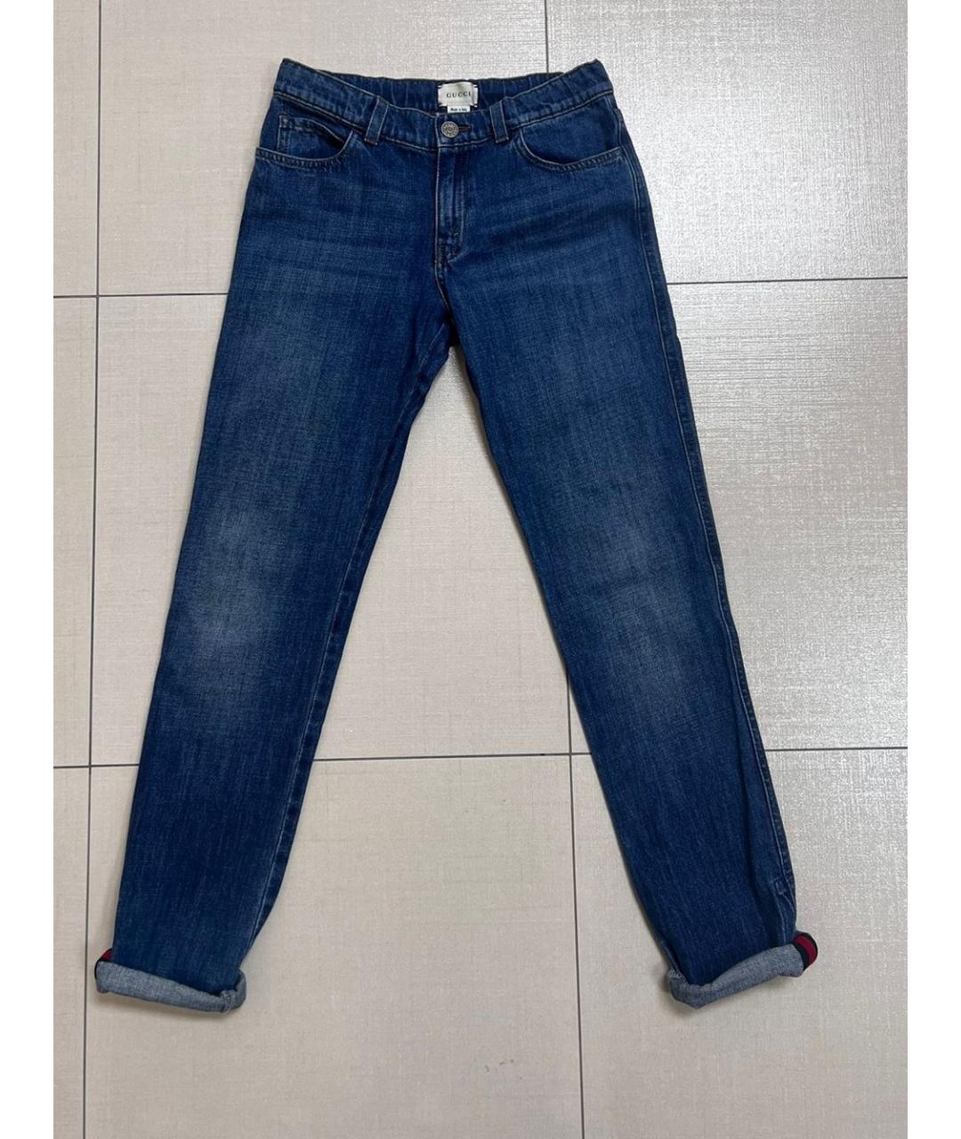 GUCCI KIDS Синие полиэстеровые детские джинсы, фото 5