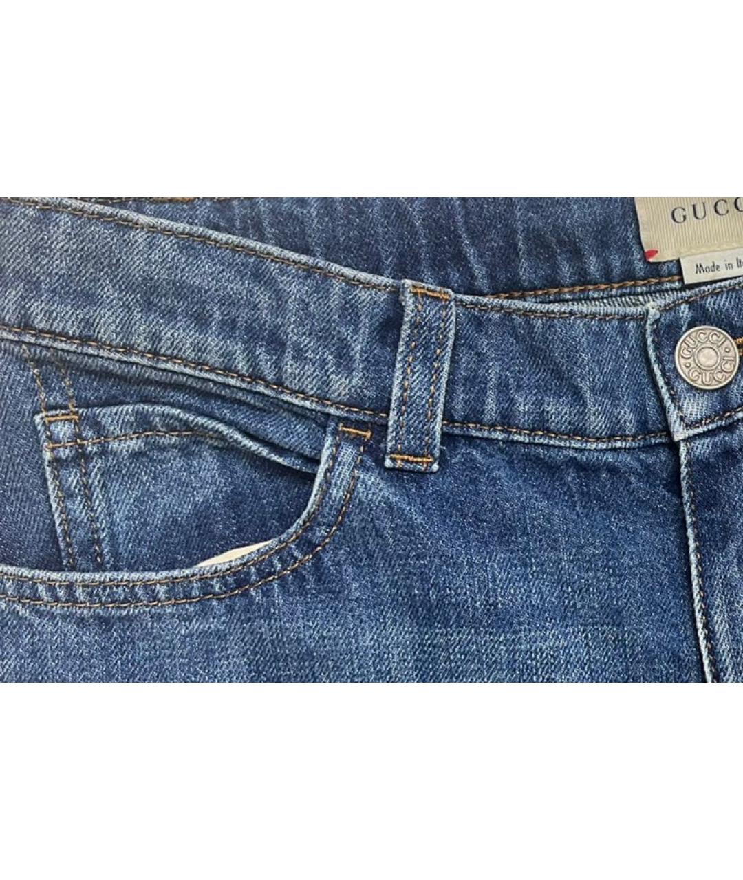 GUCCI KIDS Синие полиэстеровые детские джинсы, фото 4