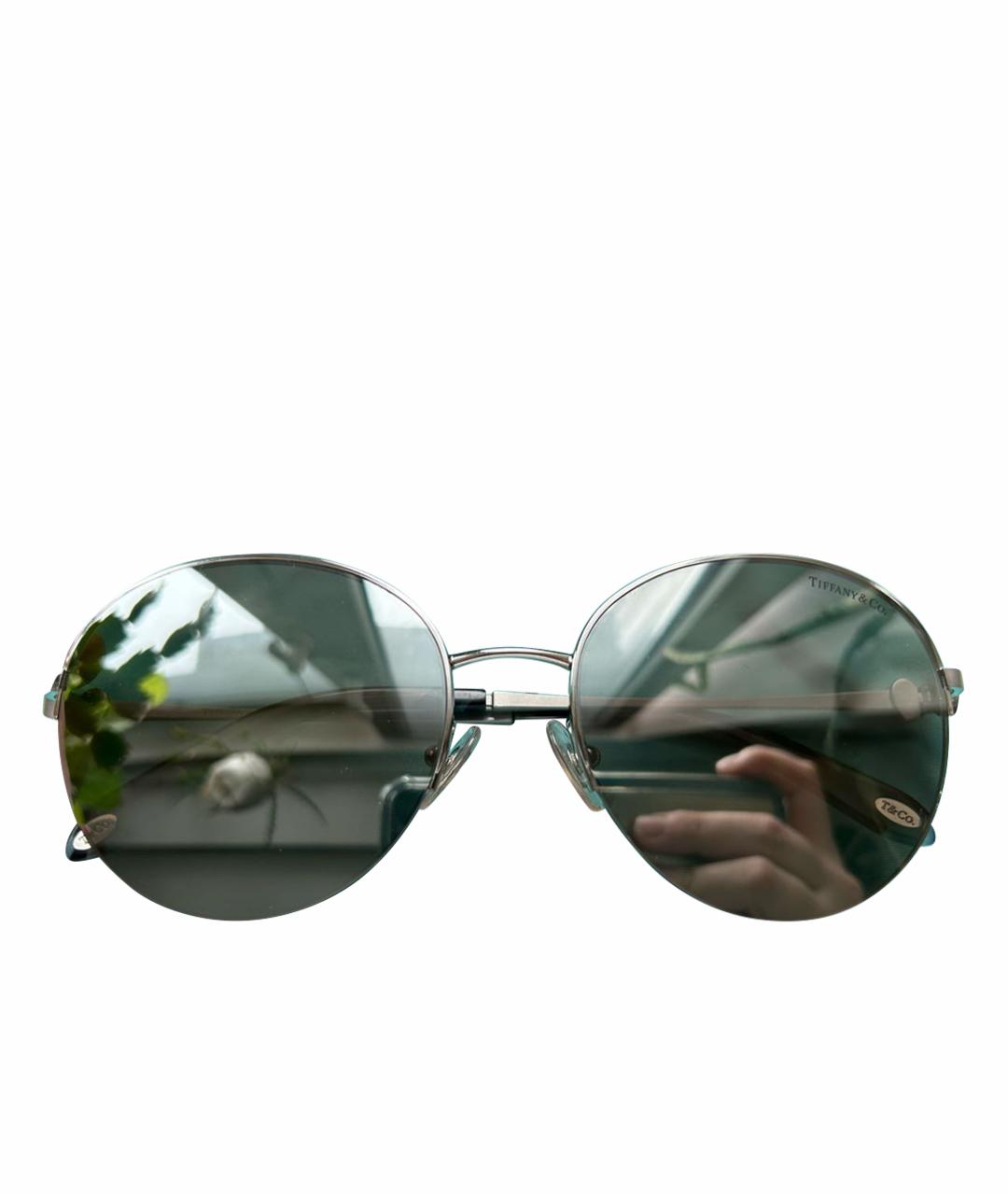TIFFANY&CO Серебряные металлические солнцезащитные очки, фото 1