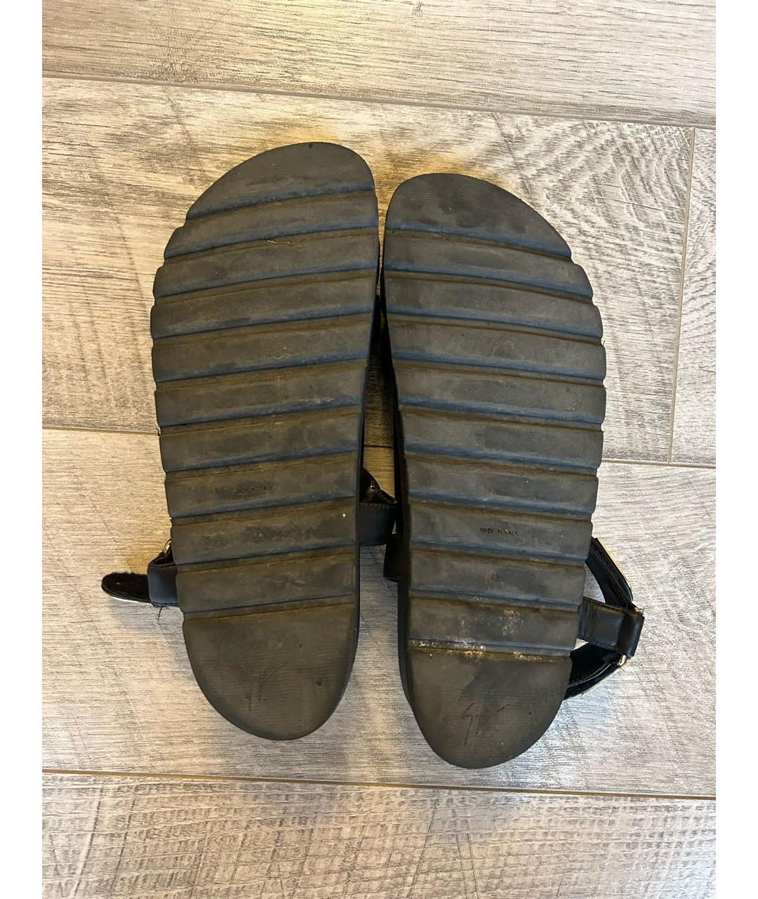 GIUSEPPE ZANOTTI DESIGN Черные кожаные сандалии, фото 5