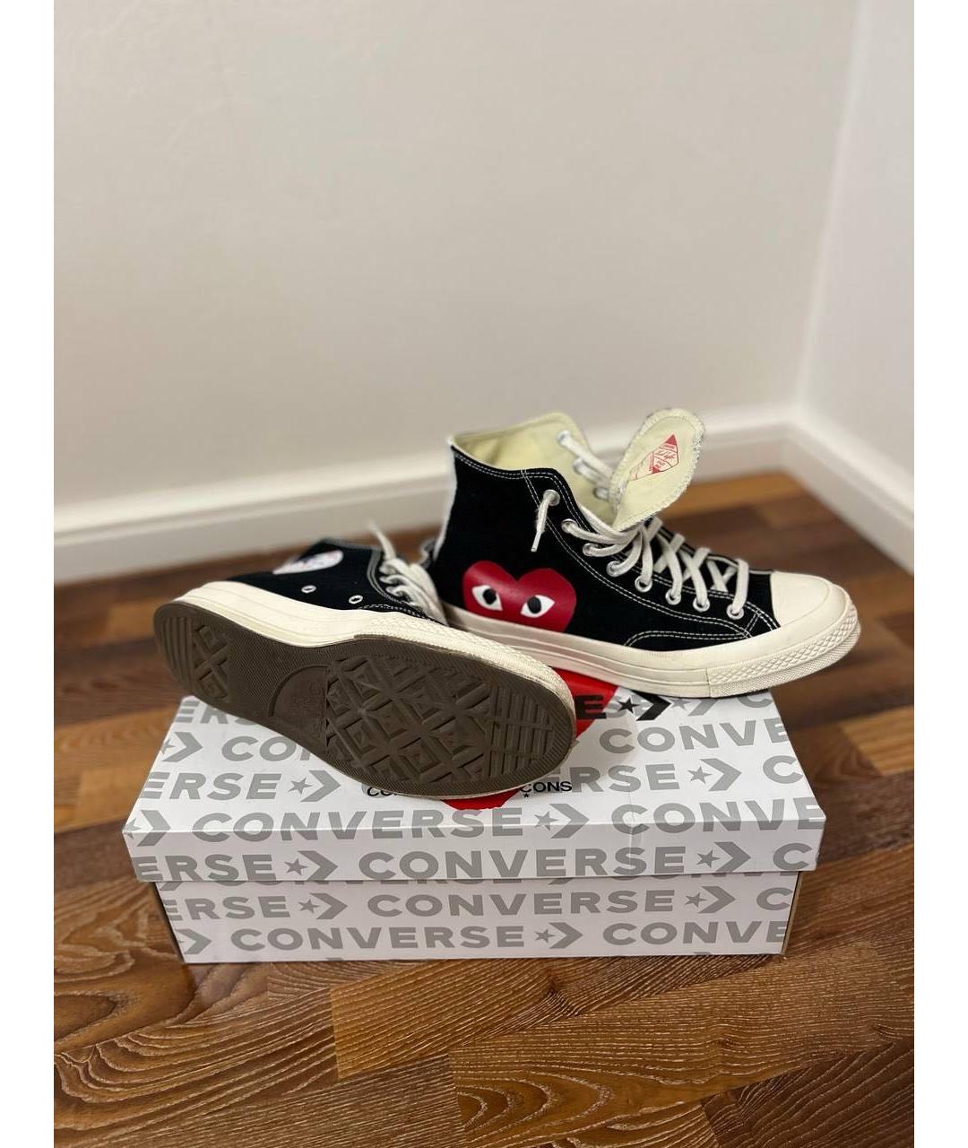 CONVERSE Черные текстильные высокие кроссовки / кеды, фото 6