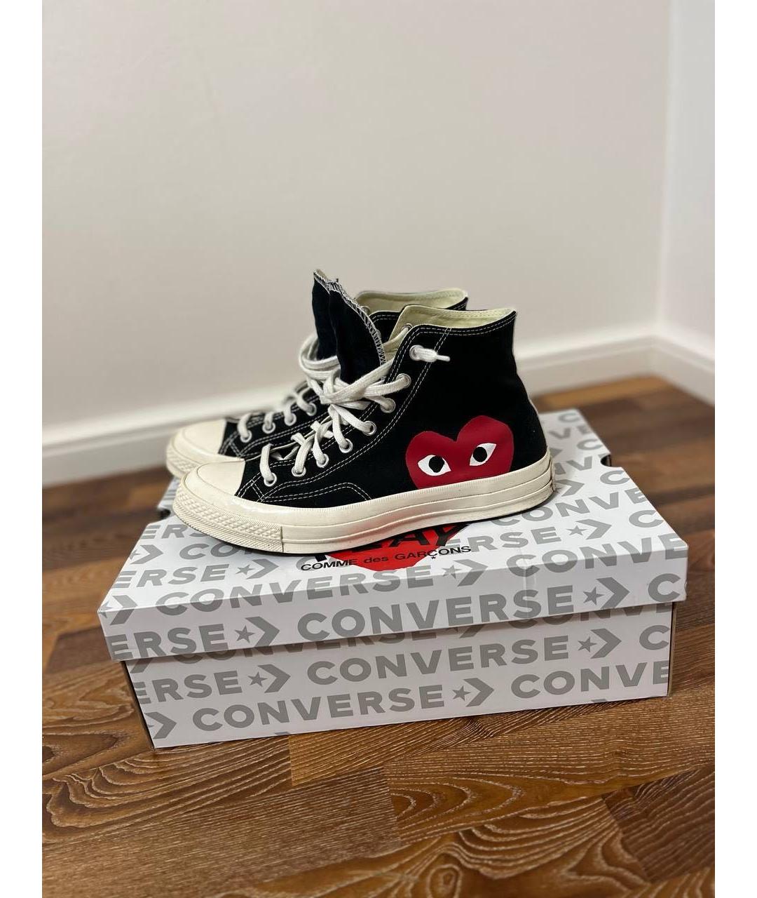 CONVERSE Черные текстильные высокие кроссовки / кеды, фото 7