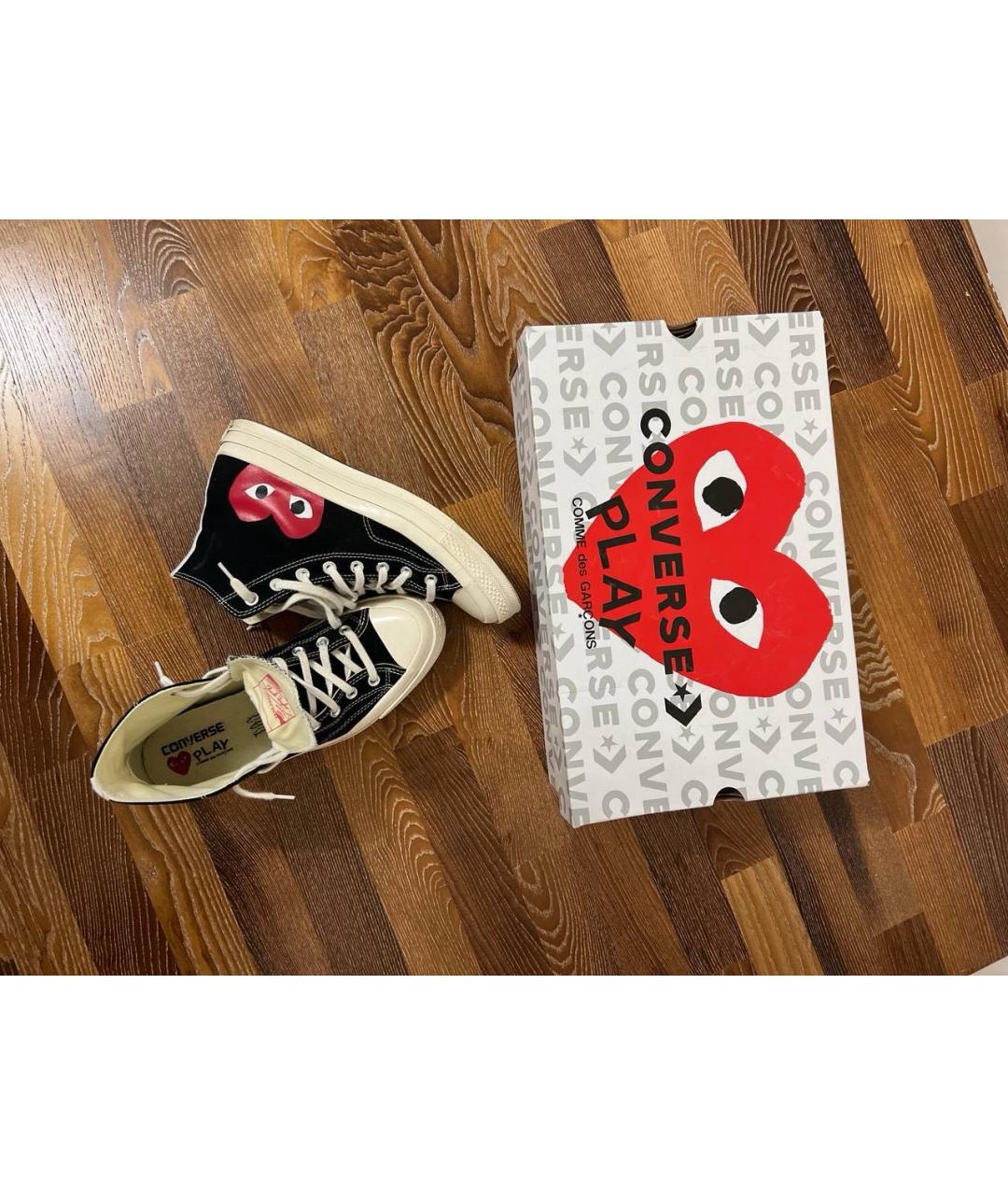CONVERSE Черные текстильные высокие кроссовки / кеды, фото 2