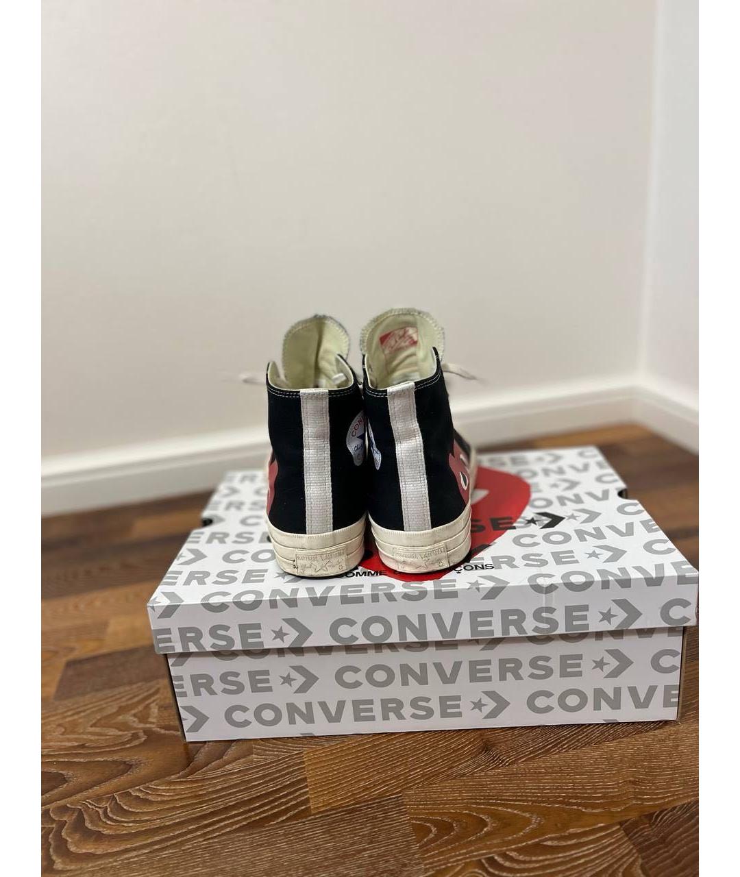 CONVERSE Черные текстильные высокие кроссовки / кеды, фото 3