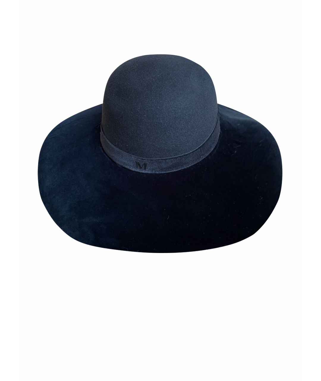 MAISON MICHEL Темно-синяя бархатная шляпа, фото 1