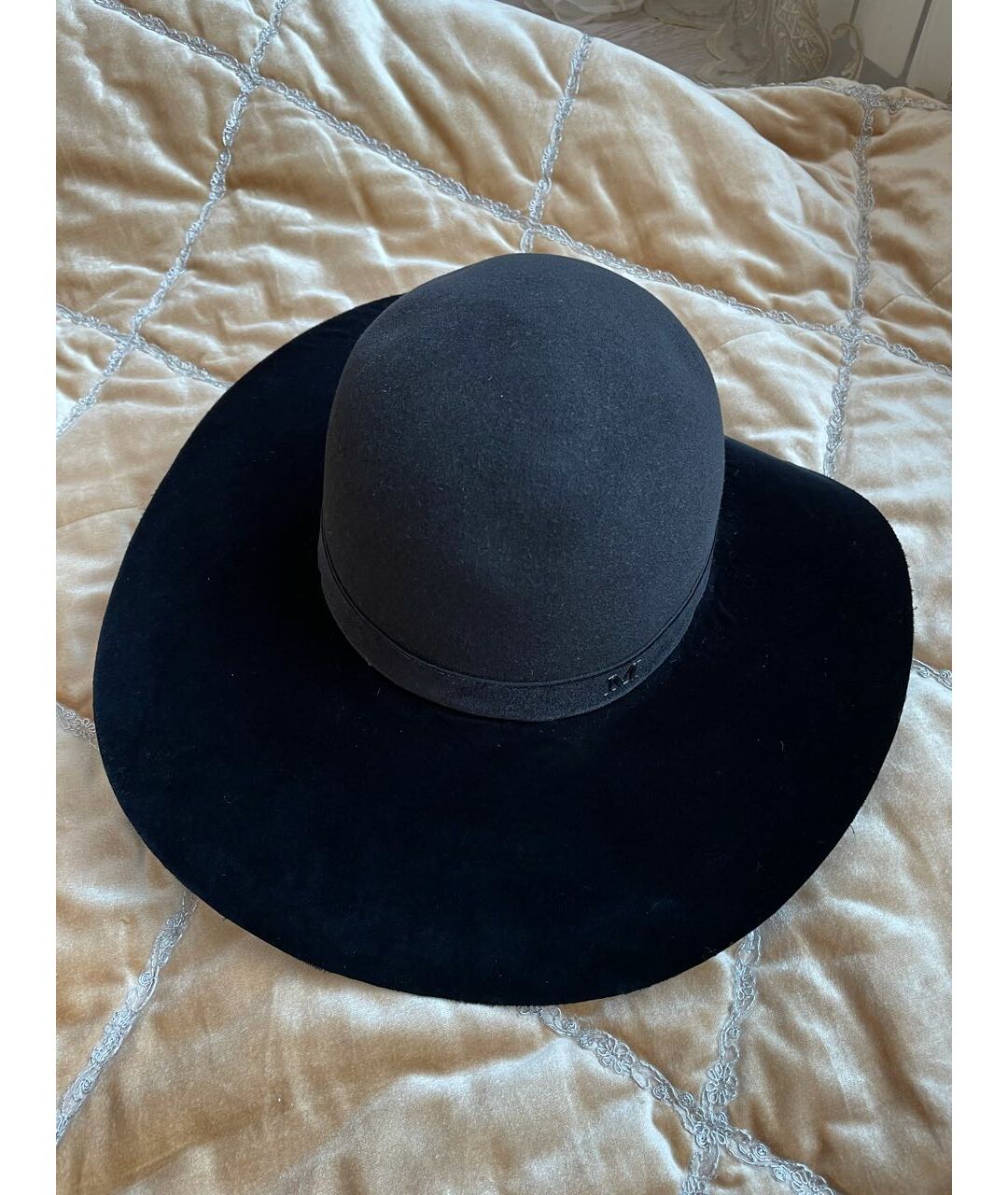 MAISON MICHEL Темно-синяя бархатная шляпа, фото 3
