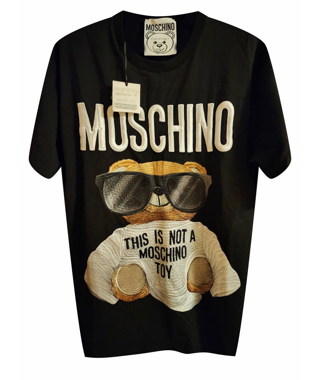 MOSCHINO Черная хлопковая футболка, фото 1