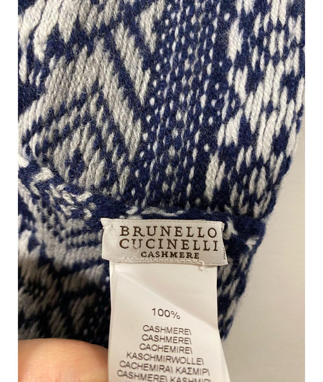 BRUNELLO CUCINELLI Темно-синяя кашемировая шапка, фото 3