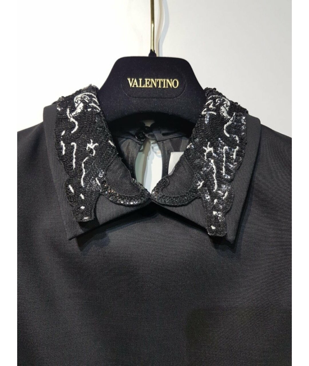 VALENTINO Черное вискозное повседневное платье, фото 3