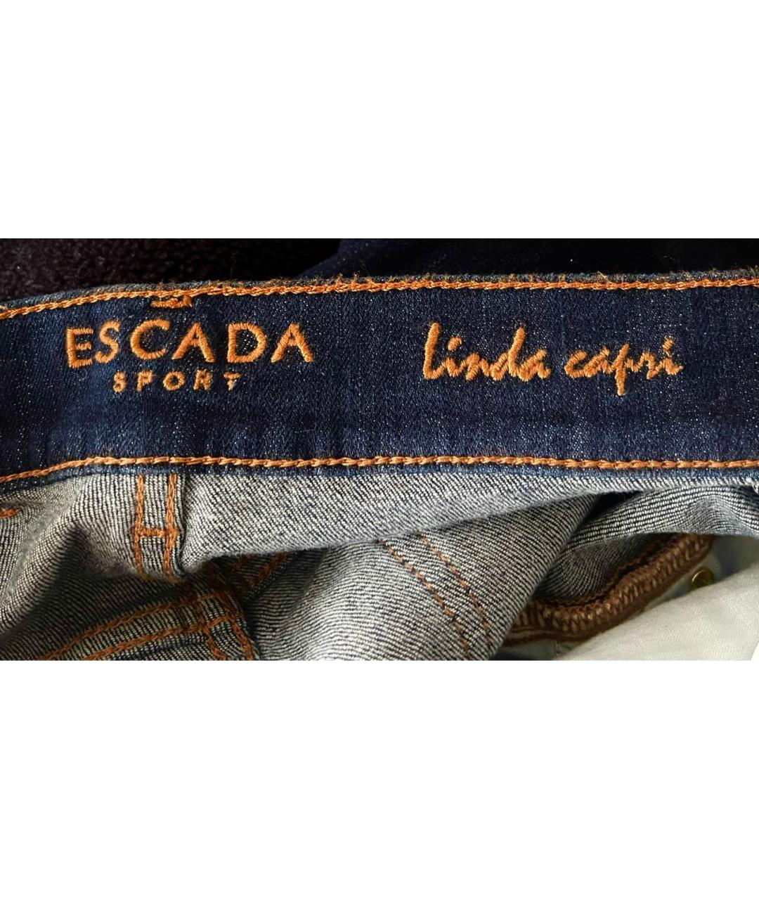 ESCADA Темно-синие хлопковые прямые джинсы, фото 3