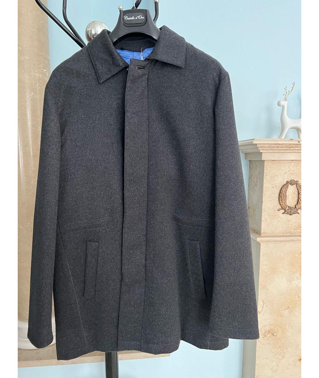 CASTELLO D'ORO Антрацитовое шерстяное пальто, фото 8