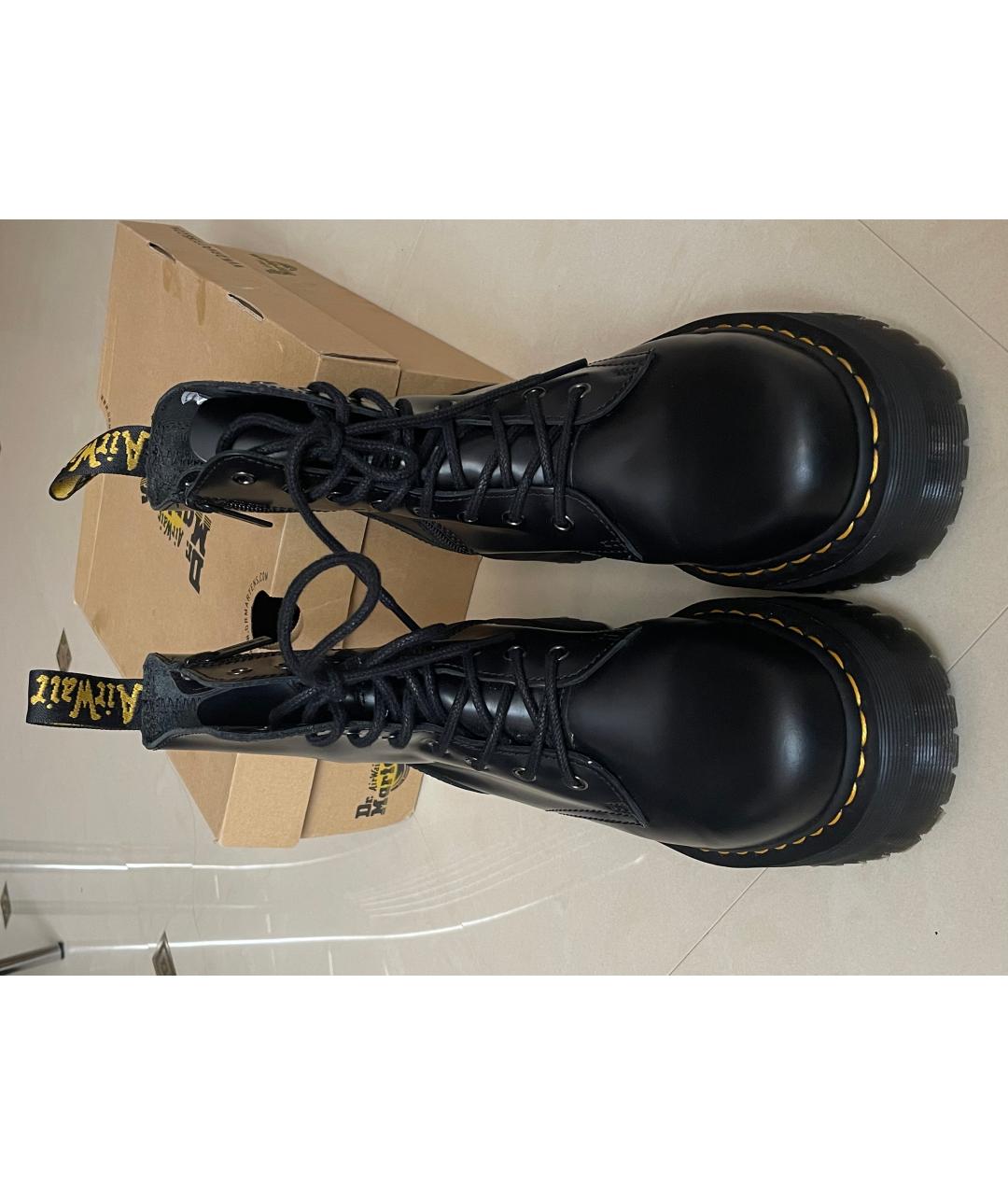 DR. MARTENS Черные кожаные ботинки, фото 3
