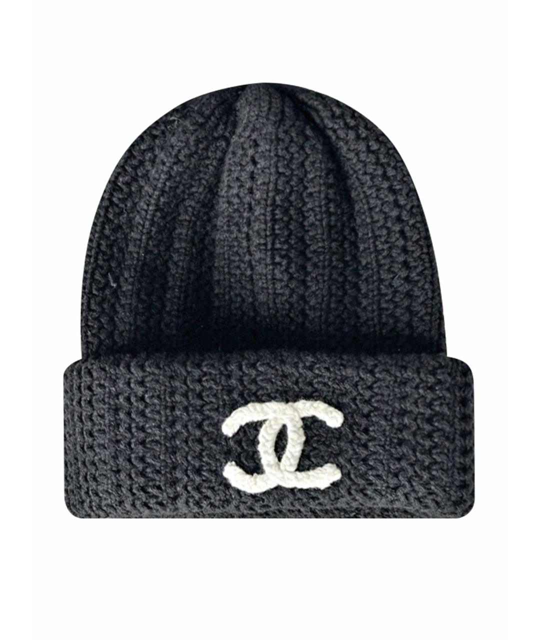 CHANEL Черная кашемировая шапка, фото 1