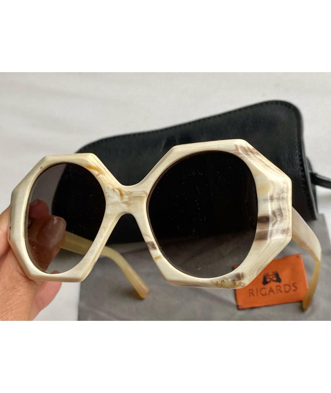 RIGARDS Бежевые солнцезащитные очки из рога буйвола, фото 4