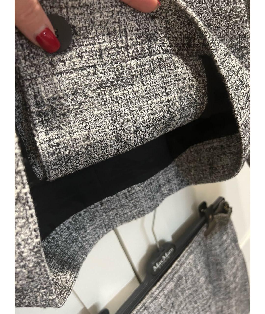MAX MARA STUDIO Серый твидовый костюм с юбками, фото 4
