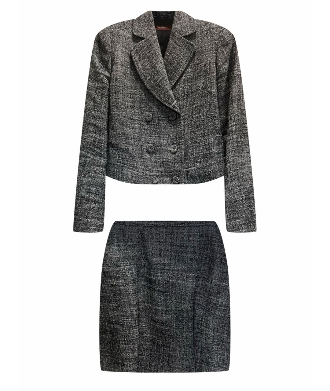 MAX MARA STUDIO Серый твидовый костюм с юбками, фото 1