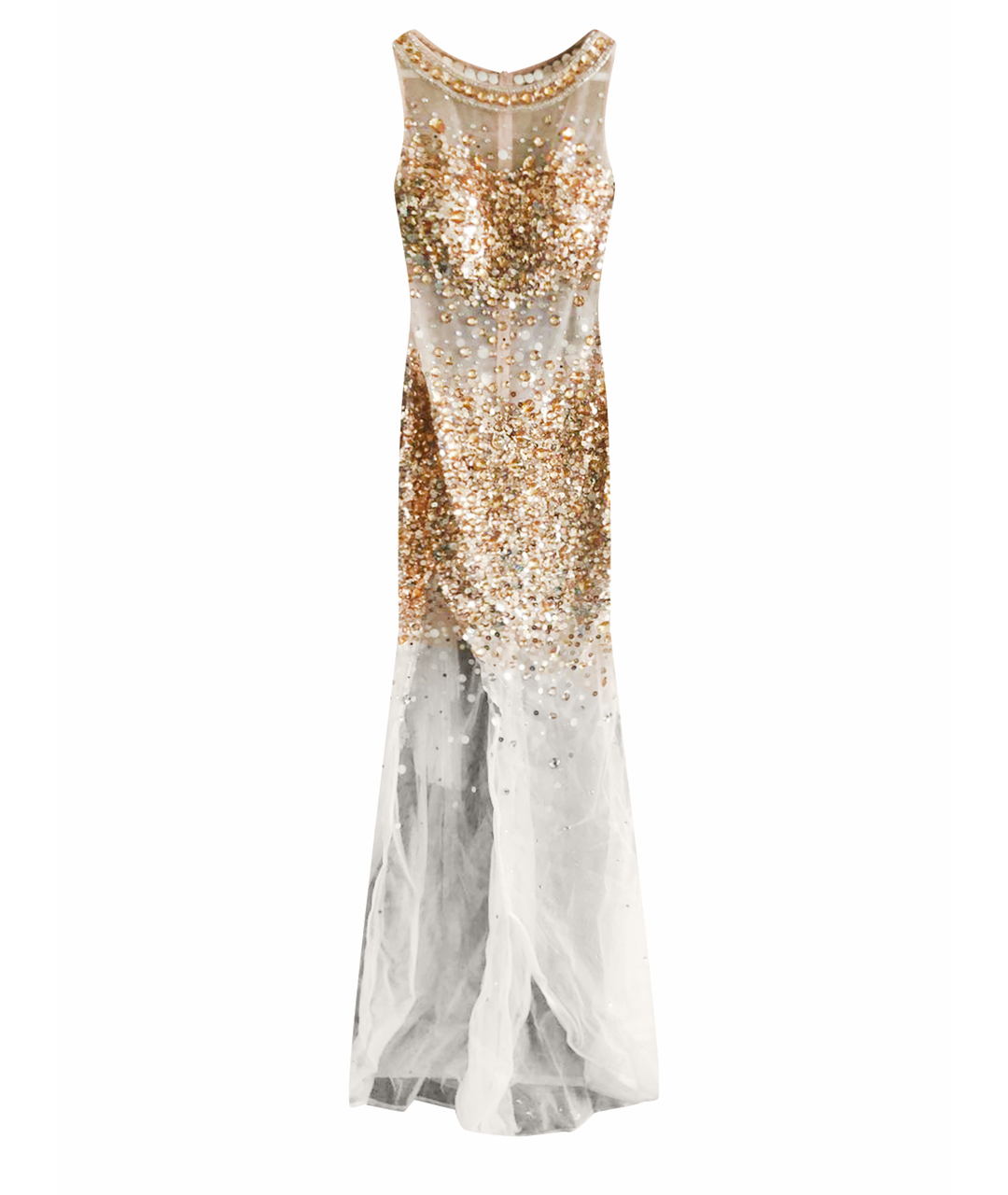 JOVANI Золотое полиэстеровое вечернее платье, фото 1