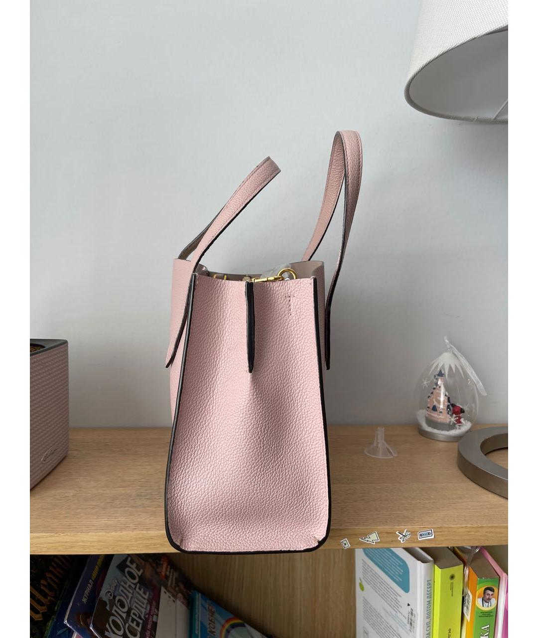 FURLA Розовая кожаная сумка с короткими ручками, фото 6