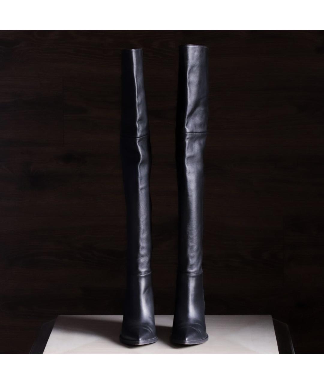 GIANVITO ROSSI Черные кожаные ботфорты, фото 2